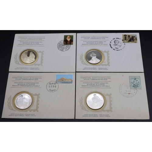 357 - 4 silver medallions (cased), with certificates