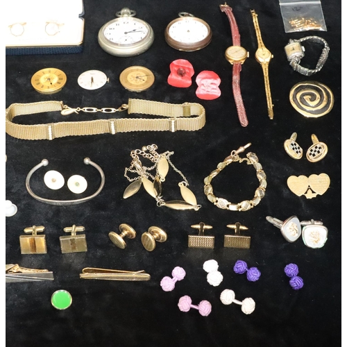 376 - A quantity of various gentlemen's cufflinks and a quantity of various jewellery including watches et... 