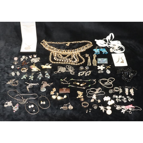 384 - A sterling silver St. Christopher with chain and a quantity of various including costume earrings, j... 