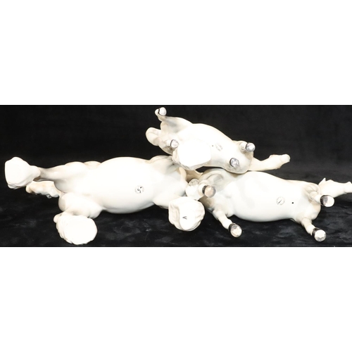 44 - A Beswick figure of a Shirehorse on white ground, 21.5cm high and 2 further Beswick figures of white... 