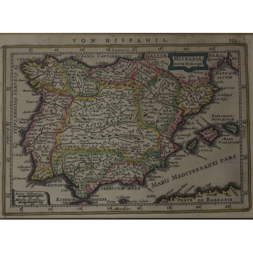 491 - 2 Continental antique hand coloured maps, 