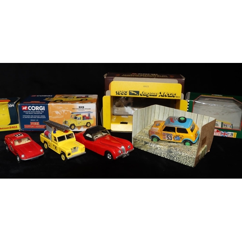 497 - A Corgi Datsun 240Z car 394 (boxed), a Corgi Classic Kenya Safari Rally Mini 04411 (boxed), A Corgi ... 