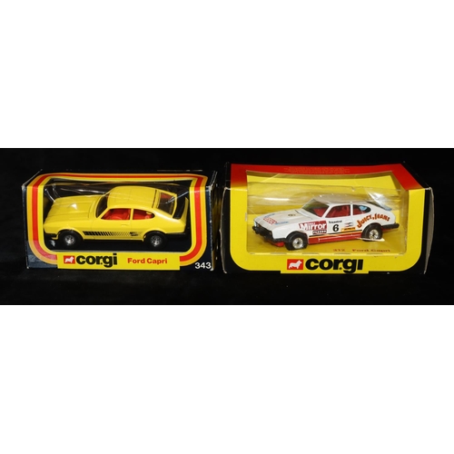 501 - 2 Corgi Ford Capris no's 312 and 343 (both boxed)