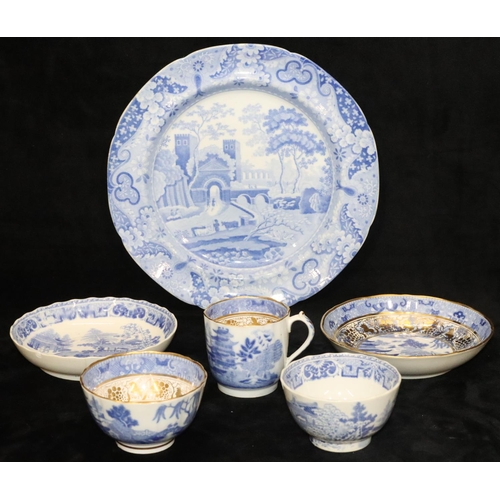 53 - A 19th Century blue and white trio 