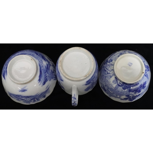 53 - A 19th Century blue and white trio 