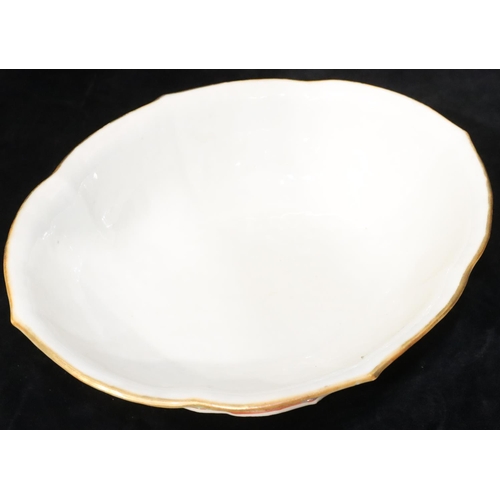 58 - A 19th Century Cantonese oval bowl with crinkle rim on white ground with multi-coloured figure decor... 