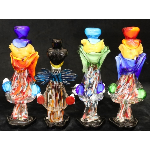 67 - 4 Murano glass figures of clowns, largest 30cm high