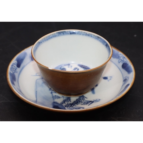 94 - Ca Mau-Binh Thuan blue and white tea bowl and saucer with river landscape decoration (2)