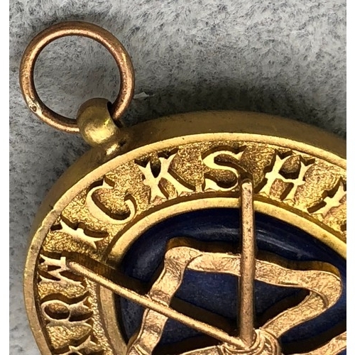 9265 - A Warwickshire gilt metal oval Assistant Medal, 7cm high overall