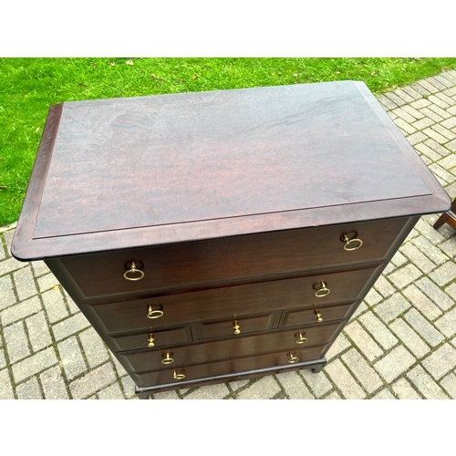 9279 - A Stag Minstrel tall chest of drawers on bracket feet, 3 short drawers, 4 long drawers, 112.5cm high... 