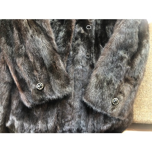 9062 - A good quality dark brown full length mink coat with Hanky Zurich label, 120cm long, sleeve 55cm lon... 