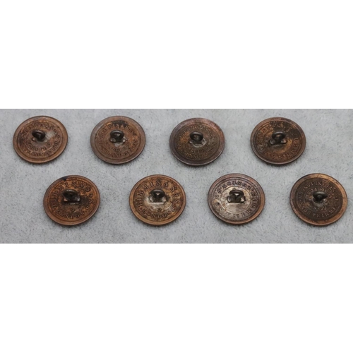 314 - A set of 8 Firmin & Sons, London buttons with raised crest motifs of a hand holding a crown