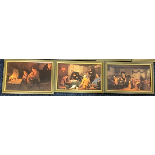 9029 - A set of 12 prints of Albert Anker artwork in matching frames, largest frame, 31.5 x 36.