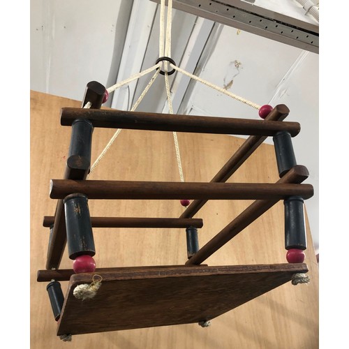 9287 - A vintage wooden child's swing, seat 30cm x 25cm.