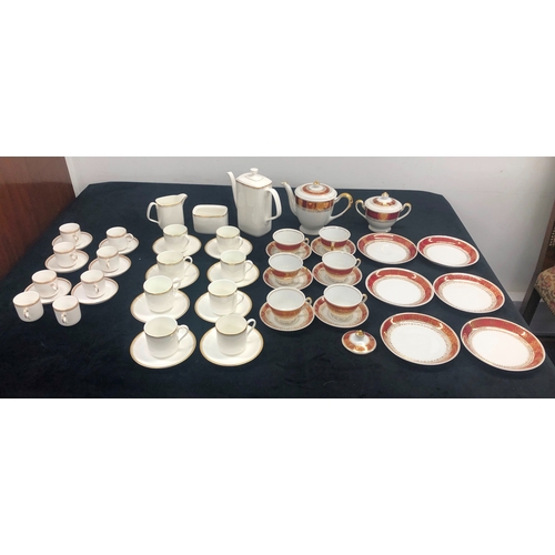 1005 - A Royal Worcester set of 8 coffee cups and 6 saucers, a Royal Doulton 