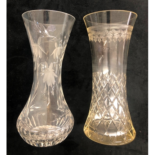 1010 - A quantity of various glass vases, dishes, etc. Tallest vase 30cm high.