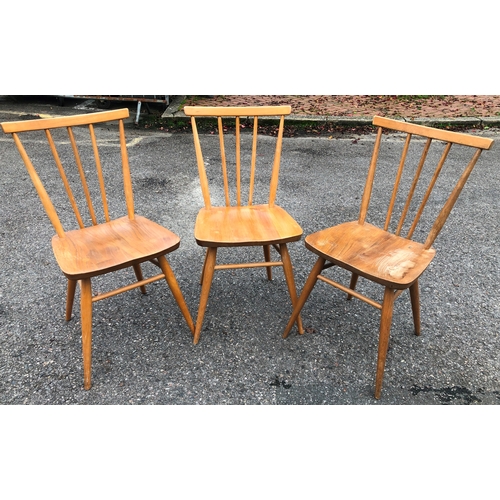 1022 - 3 matching Ercol chairs (all in used condition)