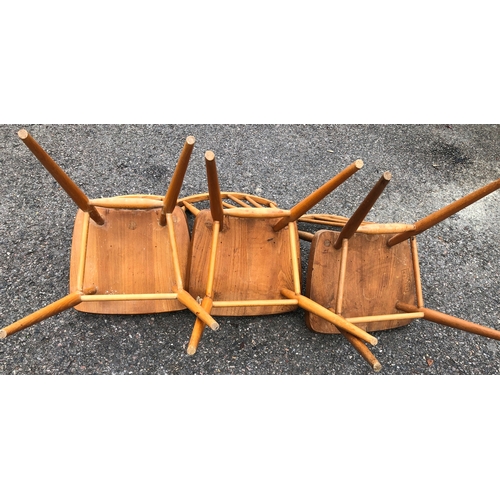 1022 - 3 matching Ercol chairs (all in used condition)