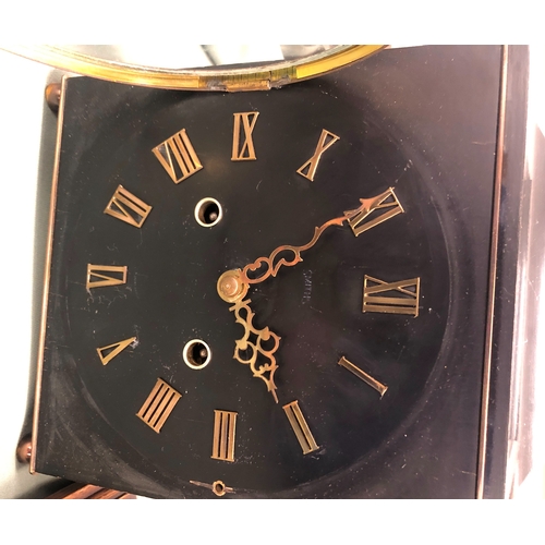 1024 - An 8-day striking clock with Roman numerals (hinge to glass a/f) and another oak clock with Arabic n... 