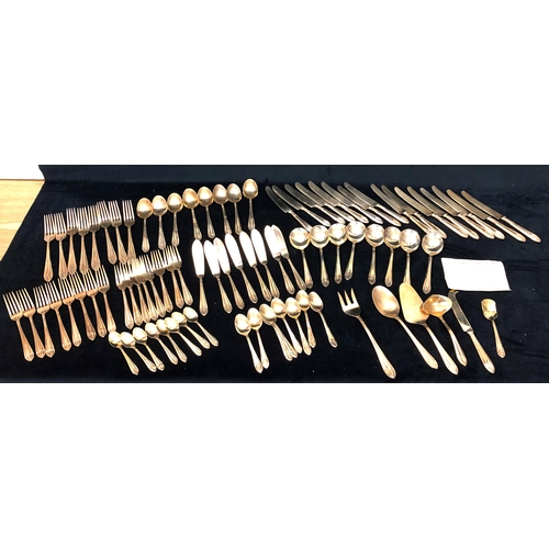 1097 - A canteen of 'Dynasty' bronze cutlery, 8 settings in hardwood case