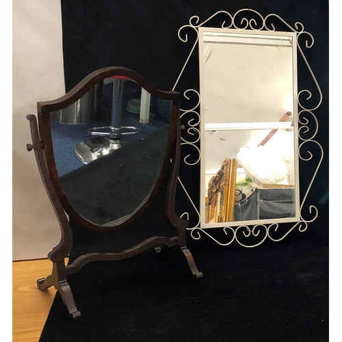 1101 - 4 various mirrors, tallest, 115 x 34cm. (Dressing table mirror flaking)