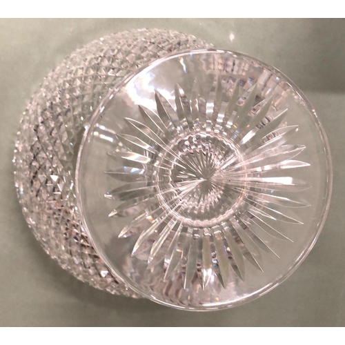 1131 - A Stuart cut crystal heavy bowl, 25cm diameter, 22cm high and a boxed Spiegelau 2 person set of glas... 