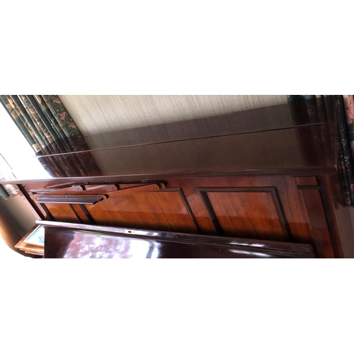 1159 - A Steck upright piano, 144cm wide, 64cm deep, 122cm high (light wear to veneer to top) and a piano s... 