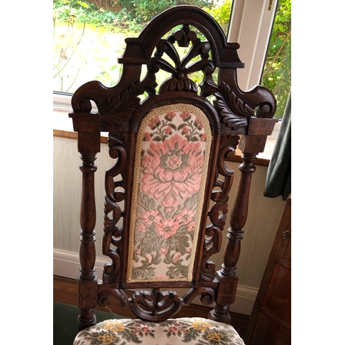 1161 - A good quality carved wood chair, 50cm wide, 49cm deep, 115.5cm high. This item is not held by PF Wi... 