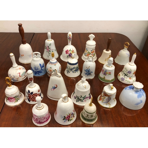 1196 - A collection of porcelain bells including Bareuther, Aynsley, Royal Worcester, Marlborough, Pickard,... 