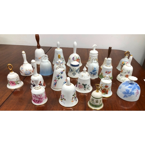 1196 - A collection of porcelain bells including Bareuther, Aynsley, Royal Worcester, Marlborough, Pickard,... 