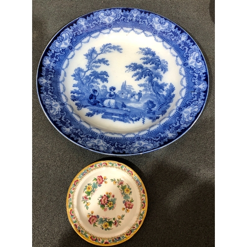 1219 - A Cantonese dish, 24cm diameter (chipped to edge) and various other china.