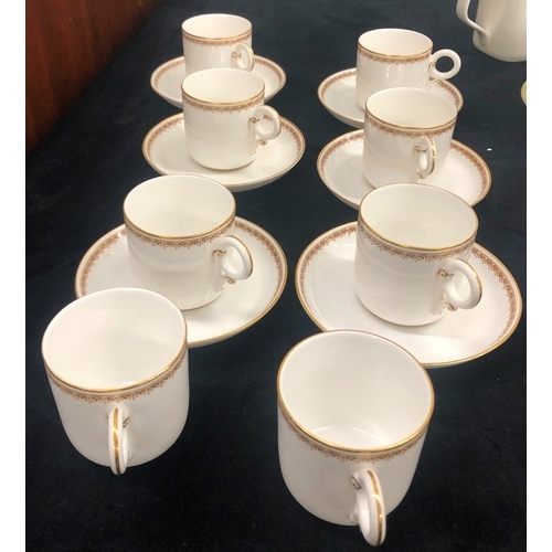 1005 - A Royal Worcester set of 8 coffee cups and 6 saucers, a Royal Doulton 