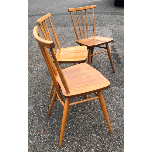 1022 - 3 matching Ercol chairs (all in used condition)