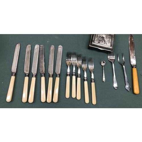 1026 - A quantity of various silver plated and other flatware, some boxed etc.