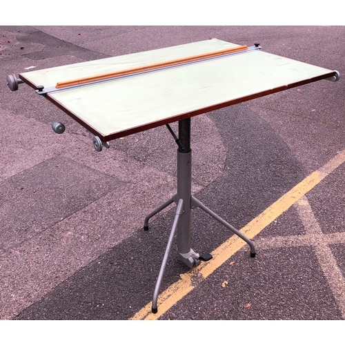 1068 - A Nike Eskilstuna Sweden architect's drawing board with adjustable fittings, top 134cm wide, 102cm h... 