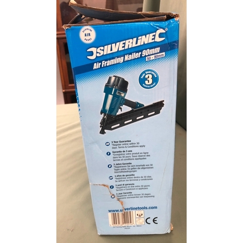 1075 - A Silverline Air Framing Nailer50-90mm in original box.