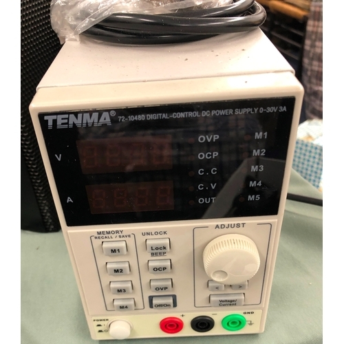 1079 - A Tenma Digital Control DC Power Supply, an Automatic Voltage Stabiliser, a Commando National 505 po... 