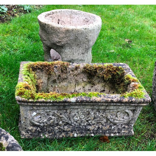 1178 - A group of planters (slight crack to 1), rectangular planter 43cm wide, 26cm deep, 19cm high. This i... 