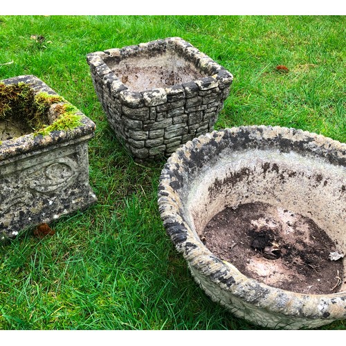 1178 - A group of planters (slight crack to 1), rectangular planter 43cm wide, 26cm deep, 19cm high. This i... 