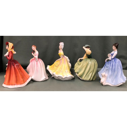 1296 - 5 Royal Doulton figurines, Tender Moment HN3303, Julia HN2705, Lorraine, HN3118, Buttercup, HN2309 a... 