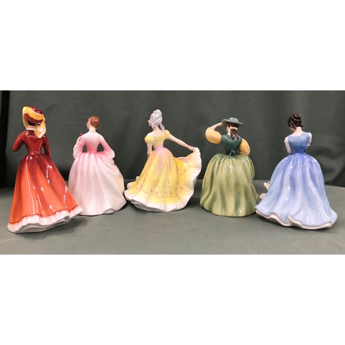 1296 - 5 Royal Doulton figurines, Tender Moment HN3303, Julia HN2705, Lorraine, HN3118, Buttercup, HN2309 a... 