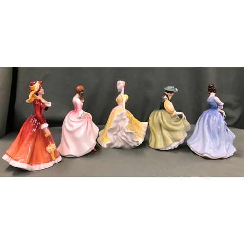 1296 - 5 Royal Doulton figurines, Tender Moment HN3303, Julia HN2705, Lorraine, HN3118, Buttercup, HN2309 a... 