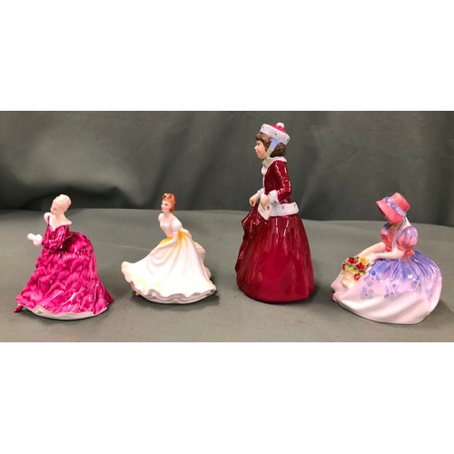 1297 - 4 Royal Doulton figurines, Best Wishes HN3426, Ninette HN3901, Monica HN1467 and Kirsty HN3213.