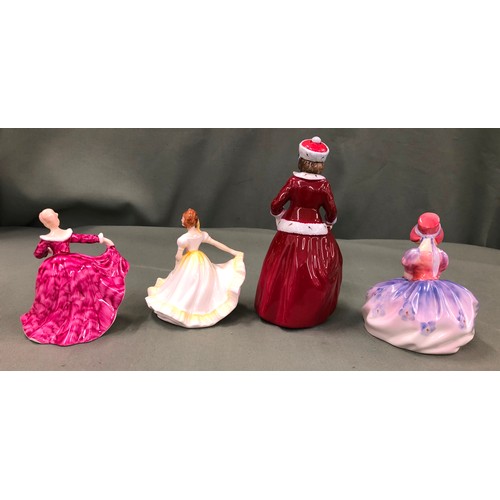 1297 - 4 Royal Doulton figurines, Best Wishes HN3426, Ninette HN3901, Monica HN1467 and Kirsty HN3213.