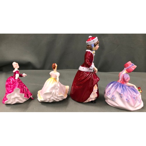 1297 - 4 Royal Doulton figurines, Best Wishes HN3426, Ninette HN3901, Monica HN1467 and Kirsty HN3213.