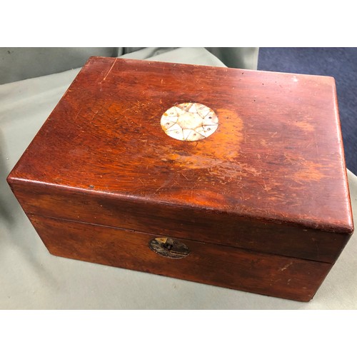 1318 - A wooden stationary box, 34.5cm wide, 22 deep, 32cm high and another box (both in need of restoratio... 