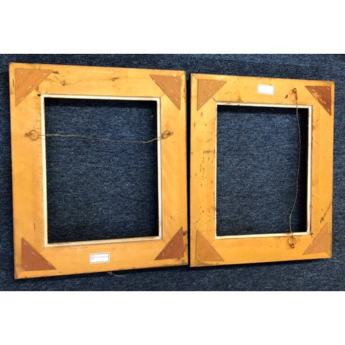 1337 - A pair of gilt-coloured frames, 53.5 x 46cm (2 small pin holes to 1 frame).