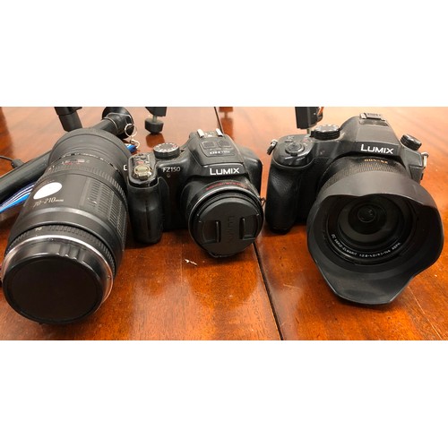 1345 - A Lumix Panasonic DMC-FZ1000 with a Leica 1:2.8 - 4.0/9.1-146 lens, a Lumix Panasonic DMC- FZ150 cam... 