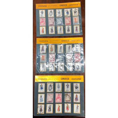 1346 - 3 packs of stamps, Costumes of Greece, a Queen Elizabeth II 40th Anniversary Coronation booklet, a T... 