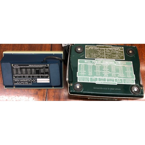 1347 - A vintage Plus adding machine by Bell Punch Ltd, model No. 509/F/824.000, with plastic cover and an ... 